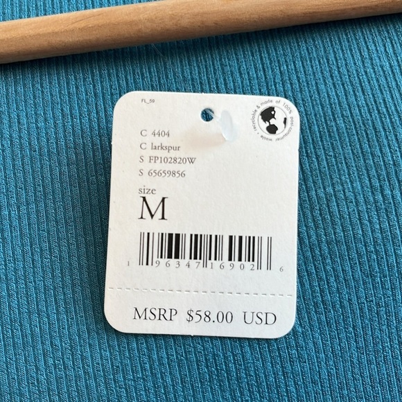 Intimately Free People So Fresh Puff Sleeve Bodysuit Larkspur Blue Medium New - Picture 10 of 11